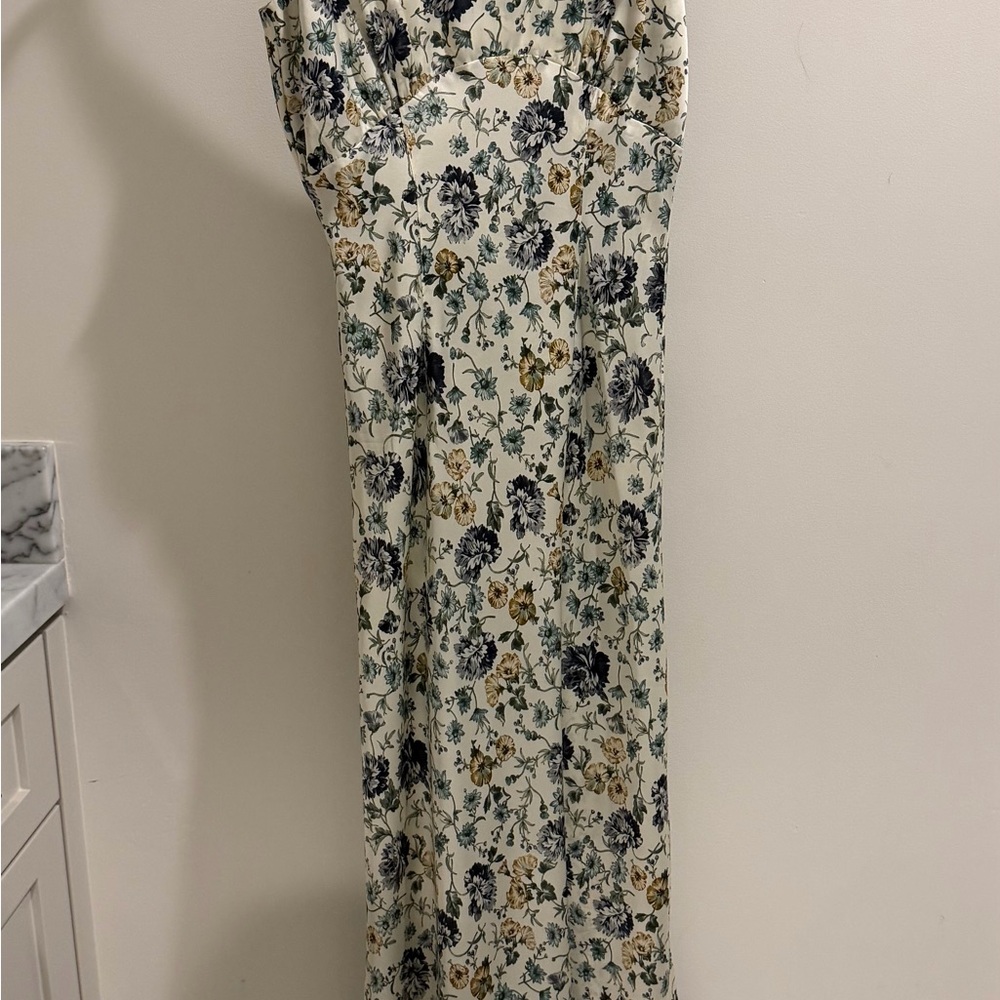 Zara Floral Maxi Dress - Cream, Blue, Yellow